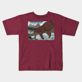 Bear on his nap time Kids T-Shirt